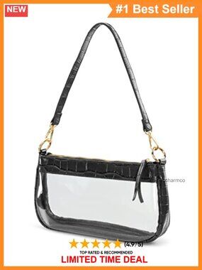 Clear PVC Shoulder Bag 90s Classic Crocodile Crossbody Vegan Leather